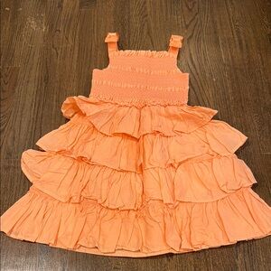 Orange Ruffled Kids Dress